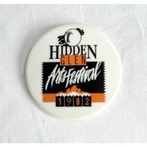 Vintage 1992 Hidden Glen Arts Festival Pinback Button 2 1/4" Collectible Pin